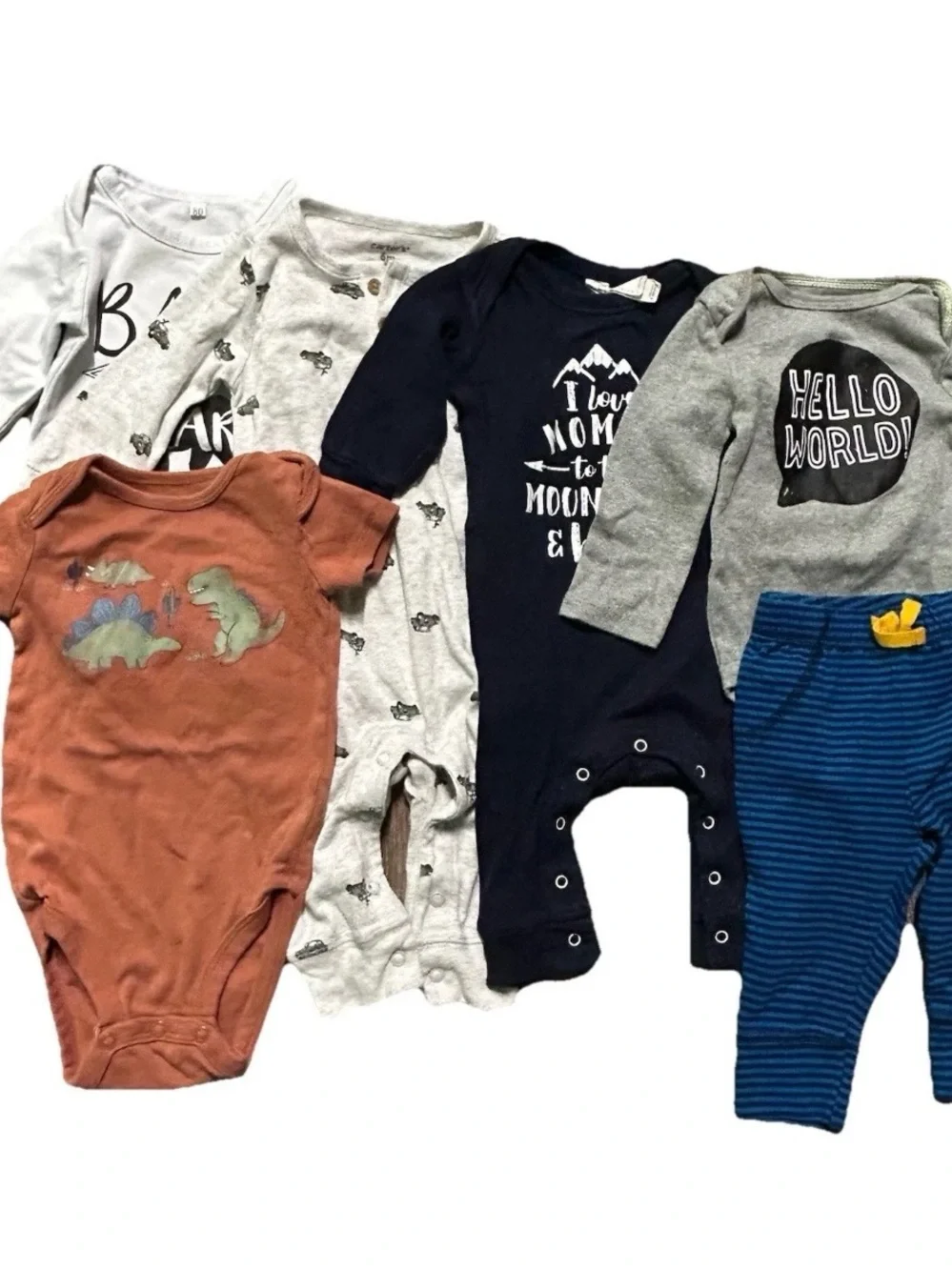 Baby Boy Clothing Long Sleeve Rompers Bodysuits Size 3-6 Months